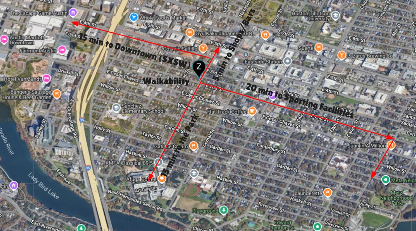 Zeta House is positioned to be walkable to everything you need